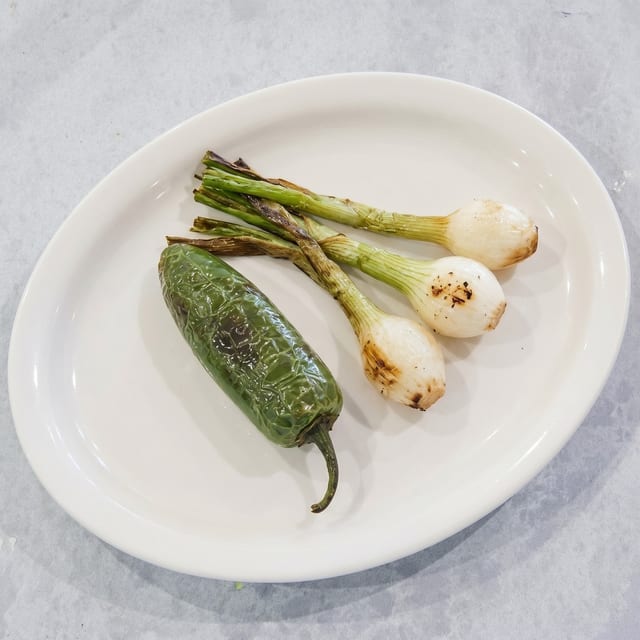 3 Cambray Onion & 1 Jalapeño.